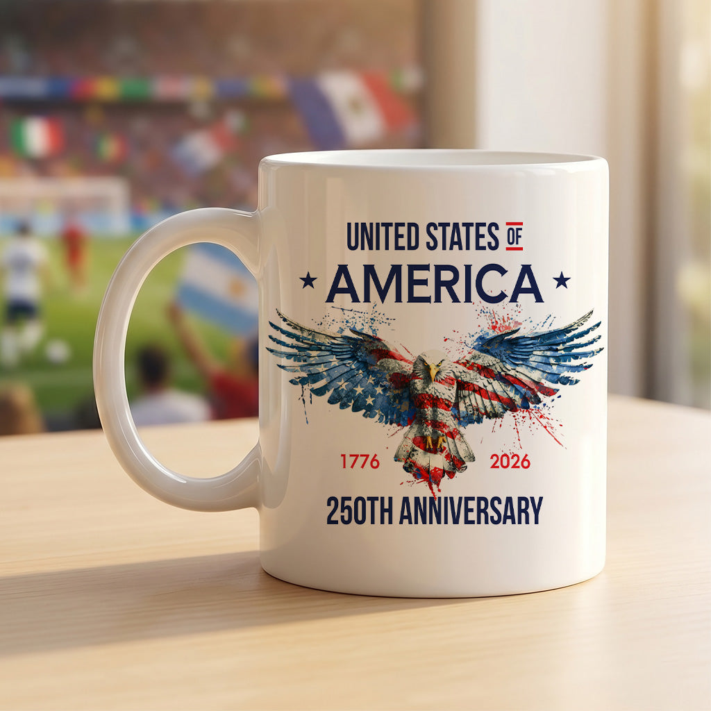 United States 250th Anniversary Mug, Patriotic Eagle Coffee Cup for America Freedom Celebration, USA Keepsake Gift