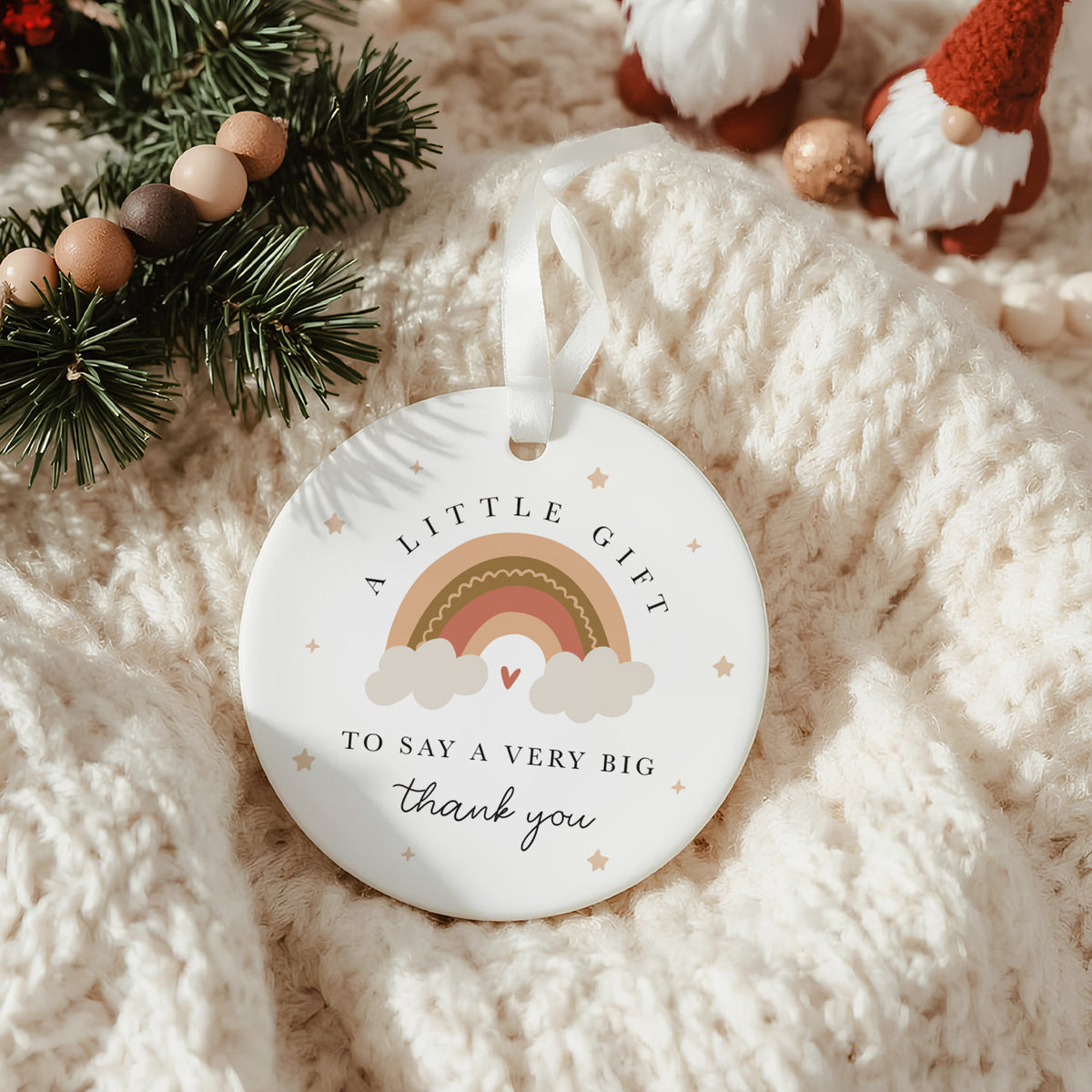 Candle Set, A Little Gift to Say a Very Big Thank You, Rainbow Keepsake Ornament in Gift Box for Appreciation