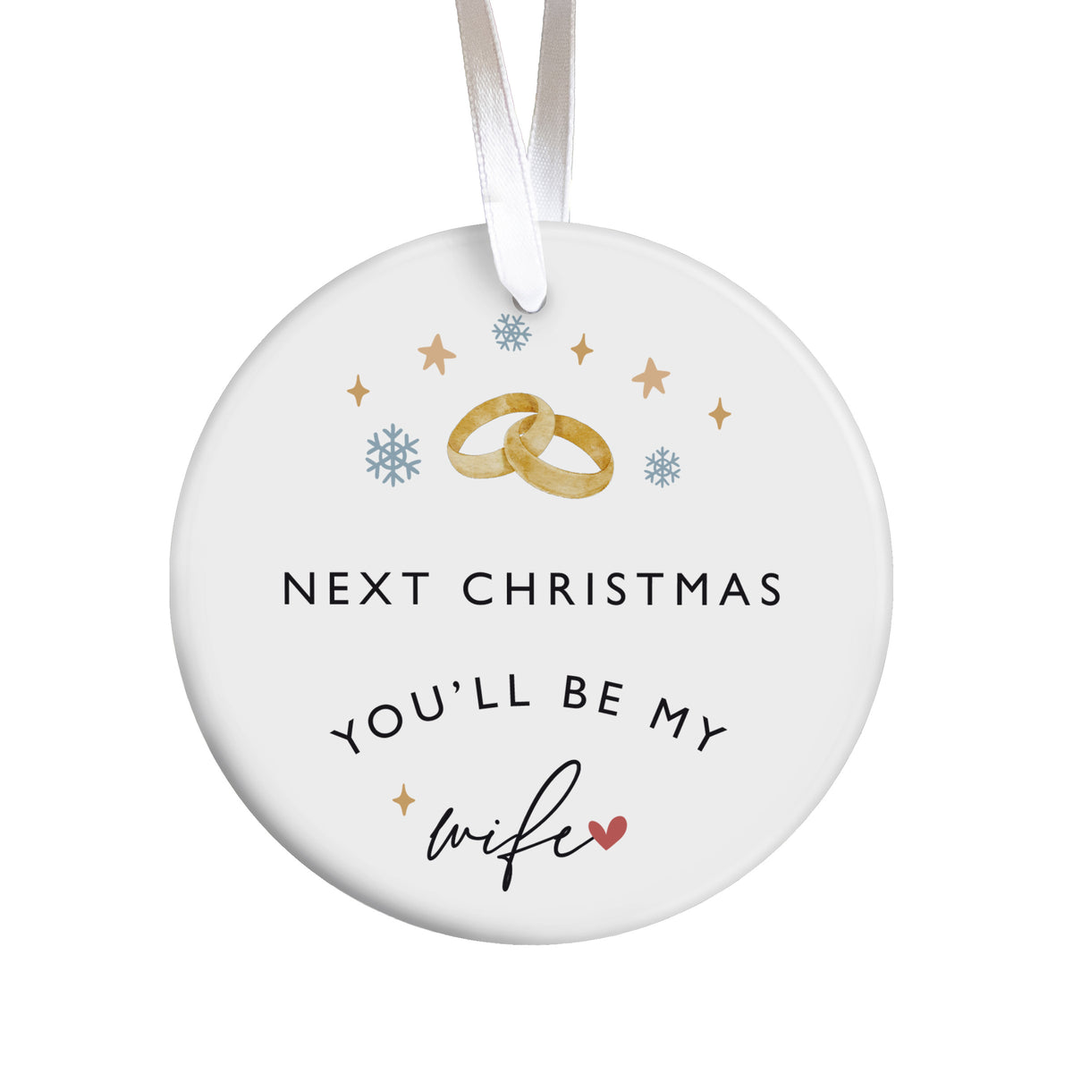 Next Christmas You'll Be My Wife Ornament; Engaged Couple Wedding Announcement Keepsake, Bridal Holiday Gift