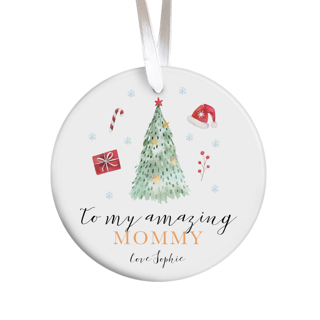 Personalized Mommy Christmas Ornament, To My Amazing Mommy Keepsake, Daughter to Mom Holiday Tree Gift