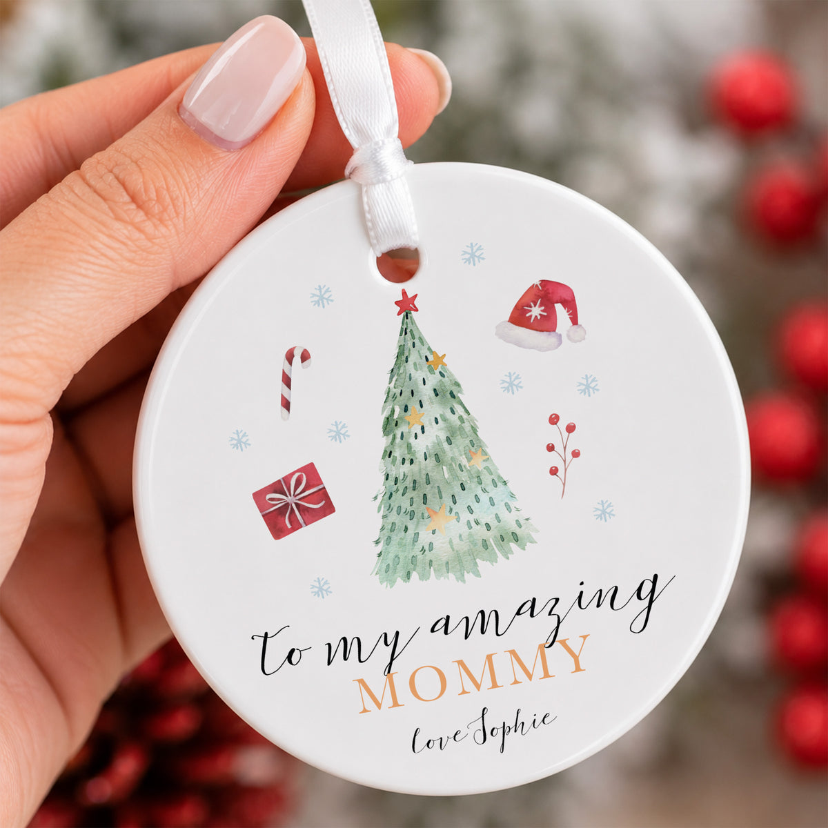 Personalized Mommy Christmas Ornament, To My Amazing Mommy Keepsake, Daughter to Mom Holiday Tree Gift