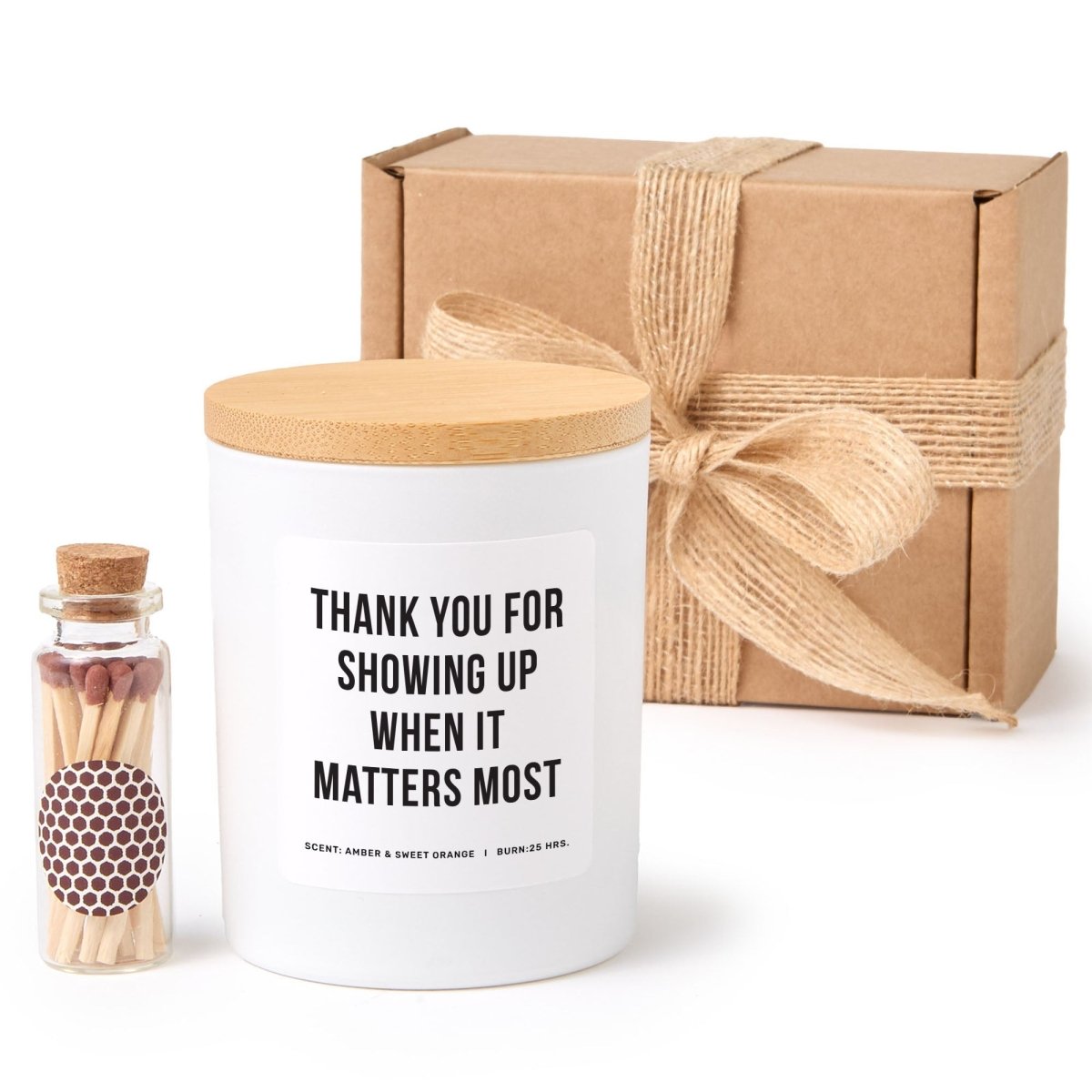 Appreciation Soy Candle Gift for Friend Support Thank You Present, Comes with Matches Free Gift Wrap