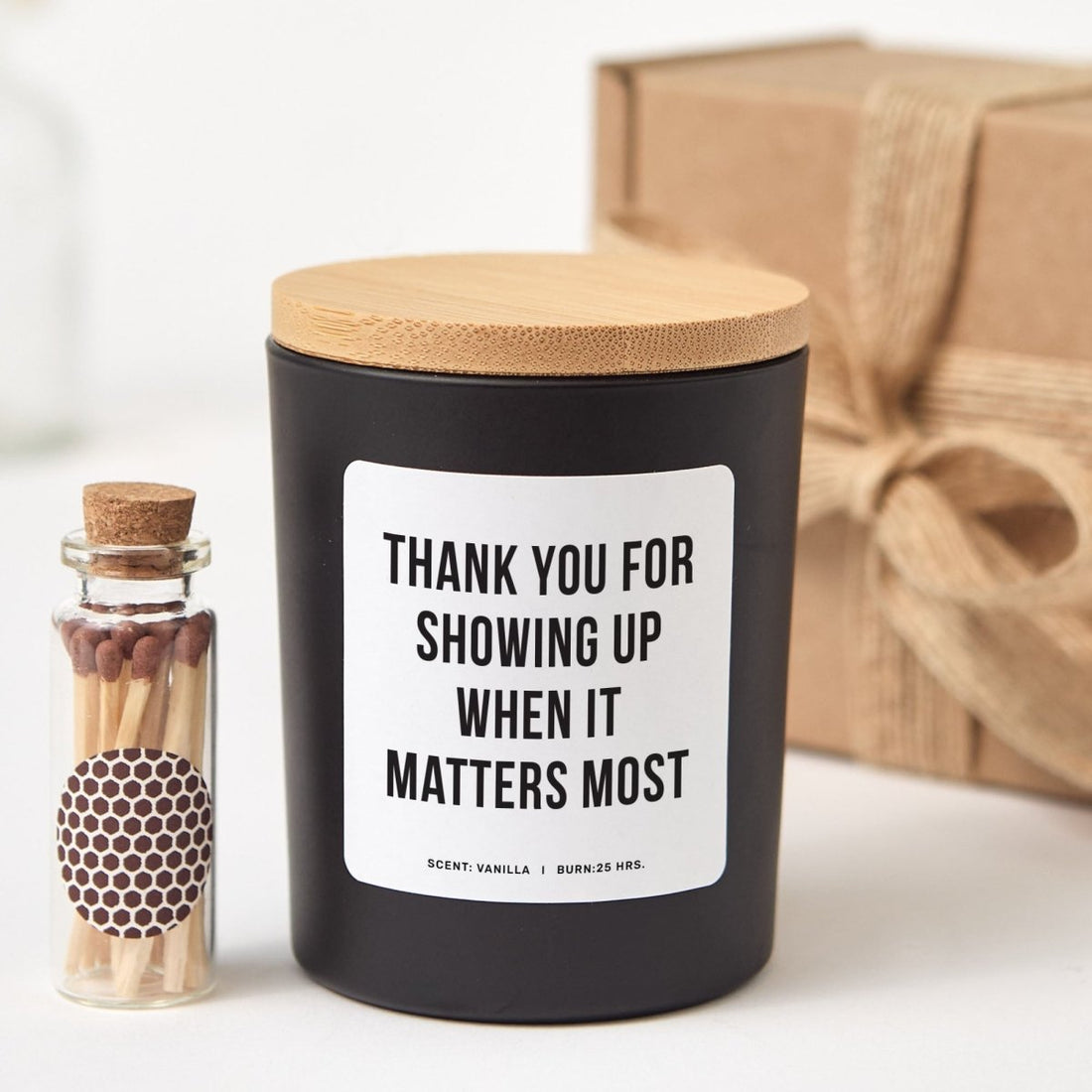 Appreciation Soy Candle Gift for Friend Support Thank You Present, Comes with Matches Free Gift Wrap