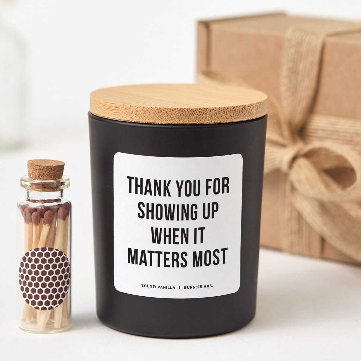Appreciation Soy Candle Gift for Friend Support Thank You Present, Comes with Matches Free Gift Wrap