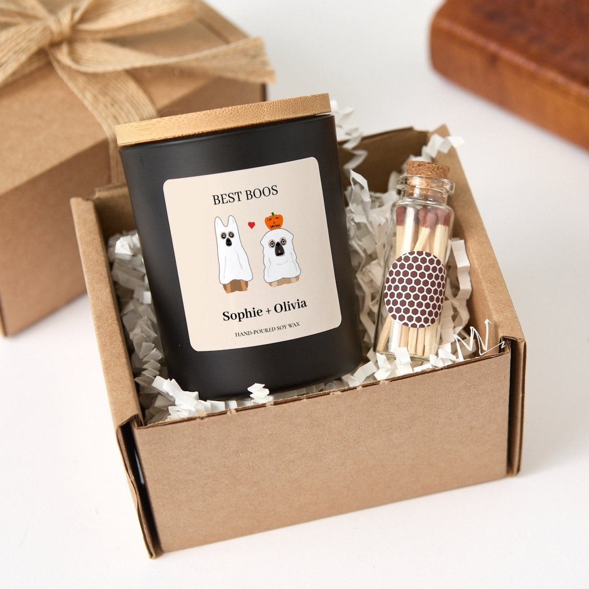 Best Boos Halloween Candle, Personalized Couple Gift for Ghost-Loving Partners, Gift Box and Mini Matches
