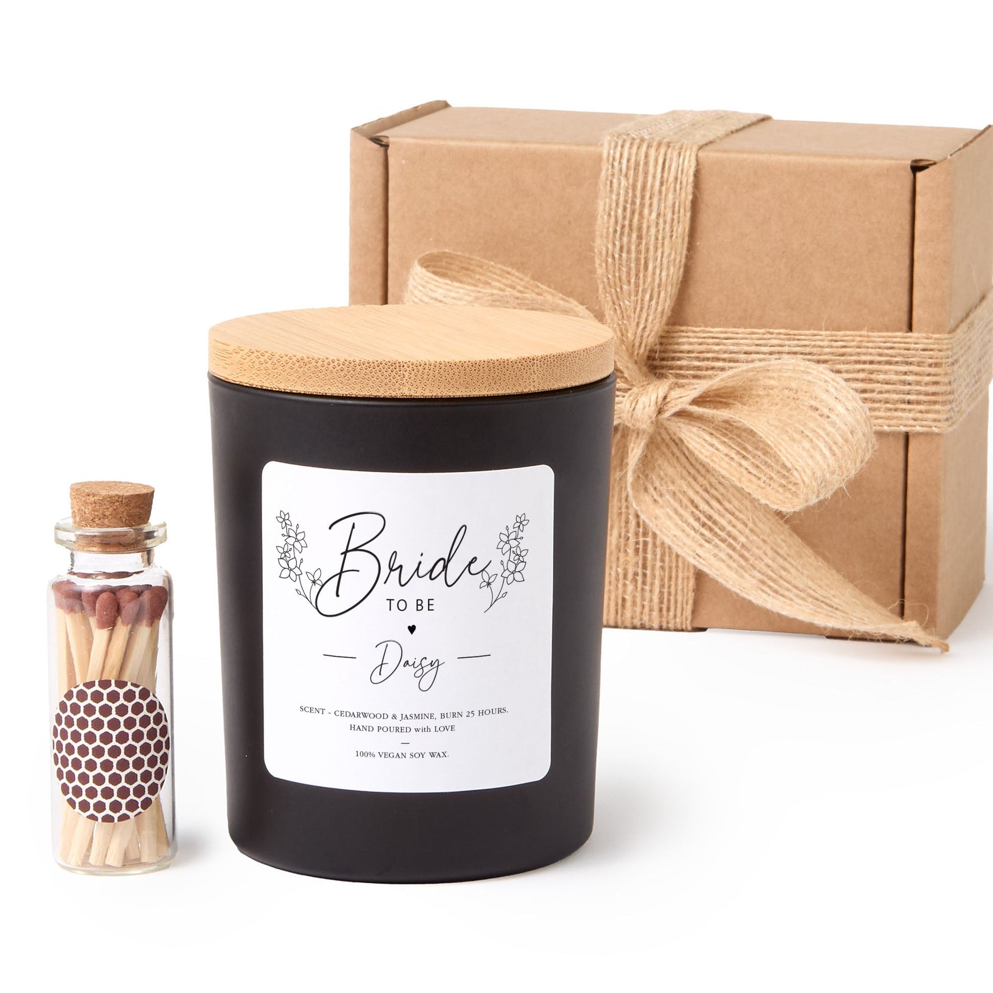 Bride To Be Candle with Matches | Personalized Bridal Shower Gift | Engagement Candle for Bride | Bachelorette Party Gift