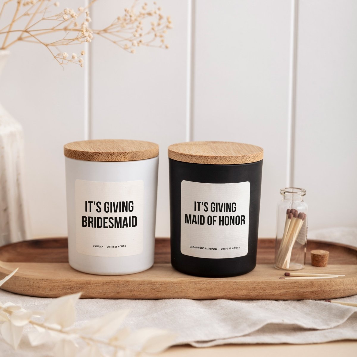 Bridesmaid Proposal Candle, Gift for Bridal Party Maid of Honor, Trendy Wedding Gift Idea for Her, with Box, Matches