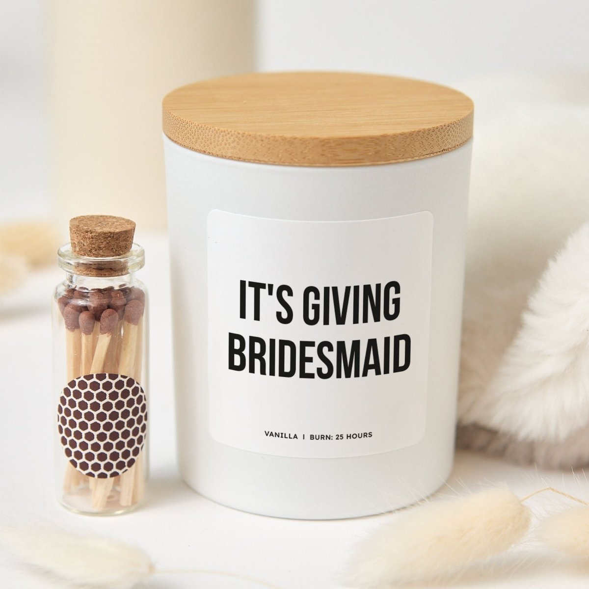 Bridesmaid Proposal Candle, Gift for Bridal Party Maid of Honor, Trendy Wedding Gift Idea for Her, with Box, Matches