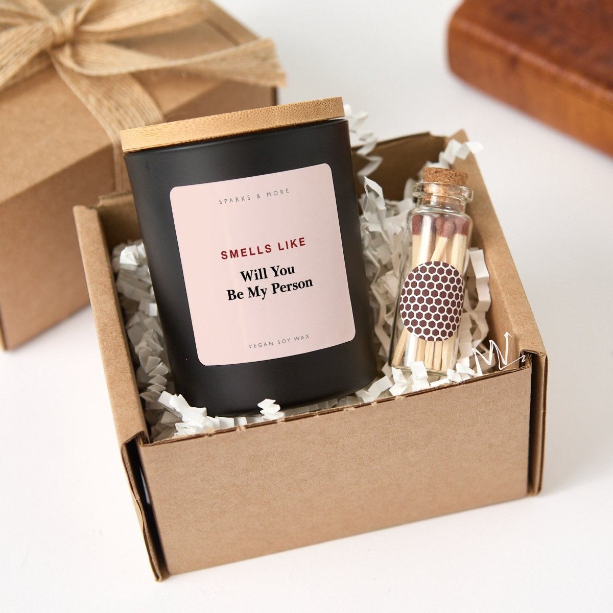 Bridesmaid Proposal Candle, Will You Be My Person Gift for Maid of Honor or Friend, Soy Candle with Gift Box and Matches
