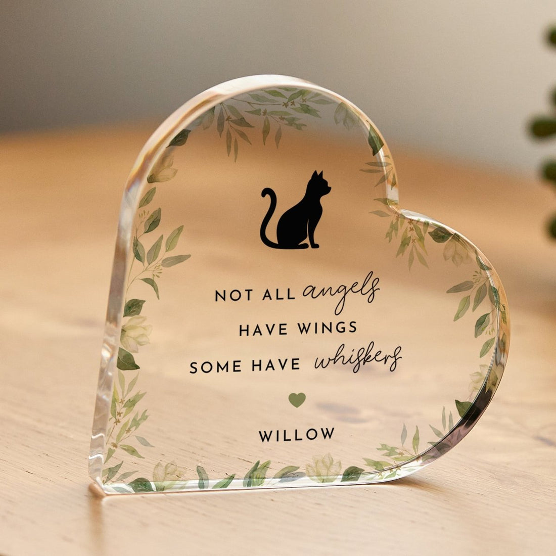 Cat Memorial Plaque Gift for Pet Loss, Personalized Acrylic Keepsake, Sympathy Present for Cat Lover