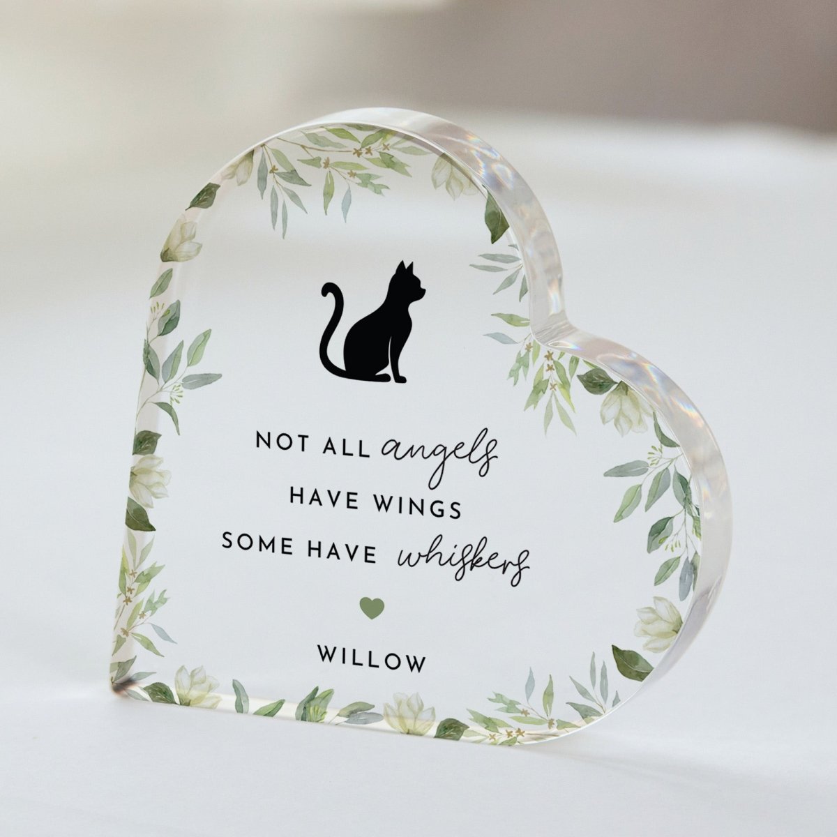 Cat Memorial Plaque Gift for Pet Loss, Personalized Acrylic Keepsake, Sympathy Present for Cat Lover