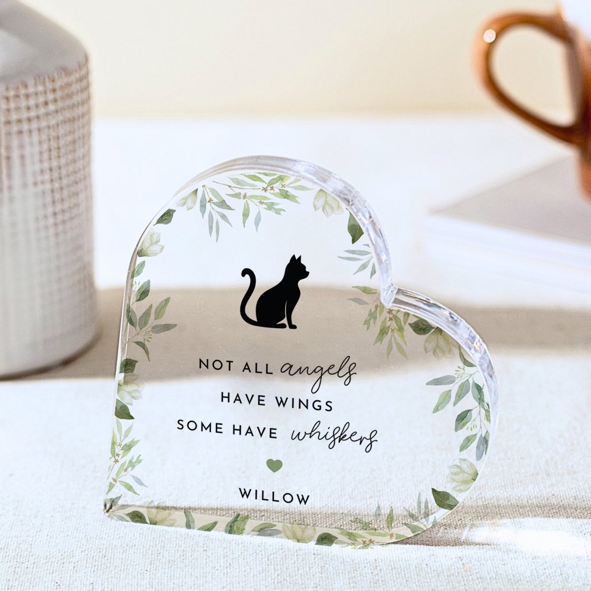 Cat Memorial Plaque Gift for Pet Loss, Personalized Acrylic Keepsake, Sympathy Present for Cat Lover