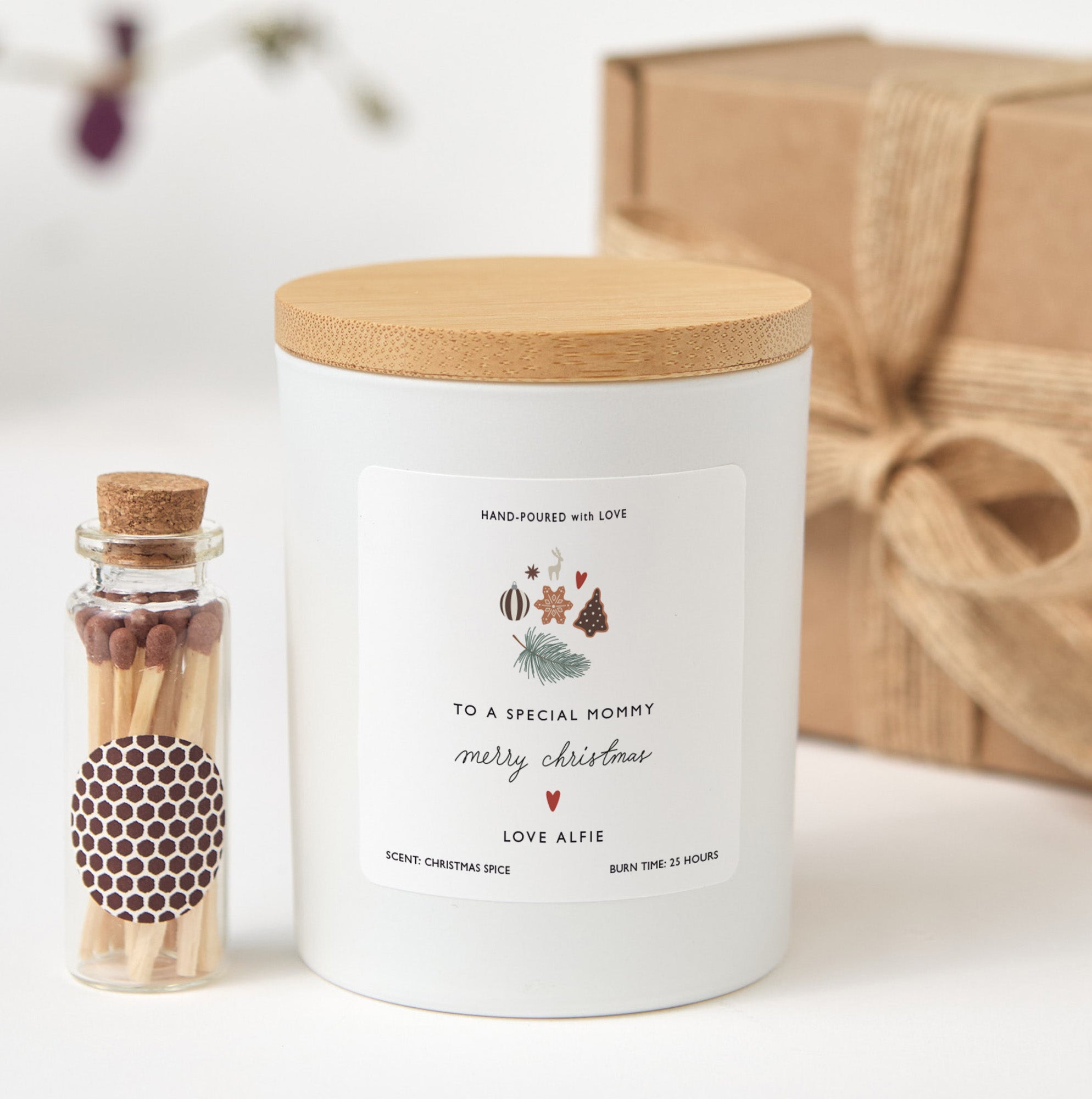 Christmas Candle Gift for Aunt | To a Special Aunt Merry Christmas | Personalized Xmas Gift Set