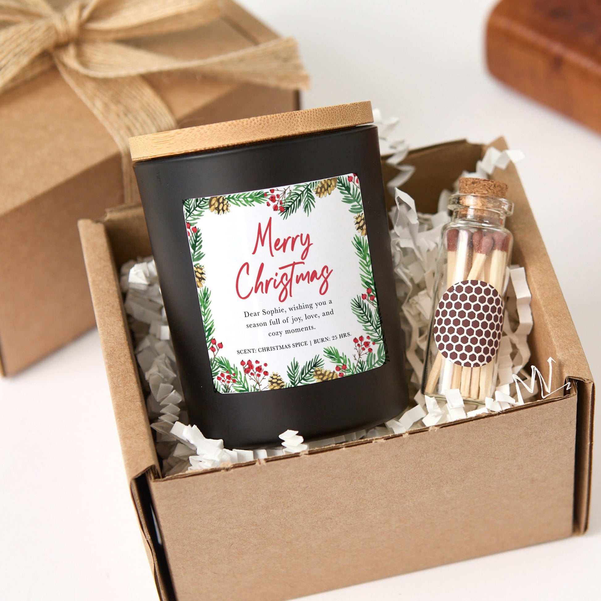 Chrsistmas Candle Gift | Personalized Custom Soy Wax Scented Candle with Gift Box