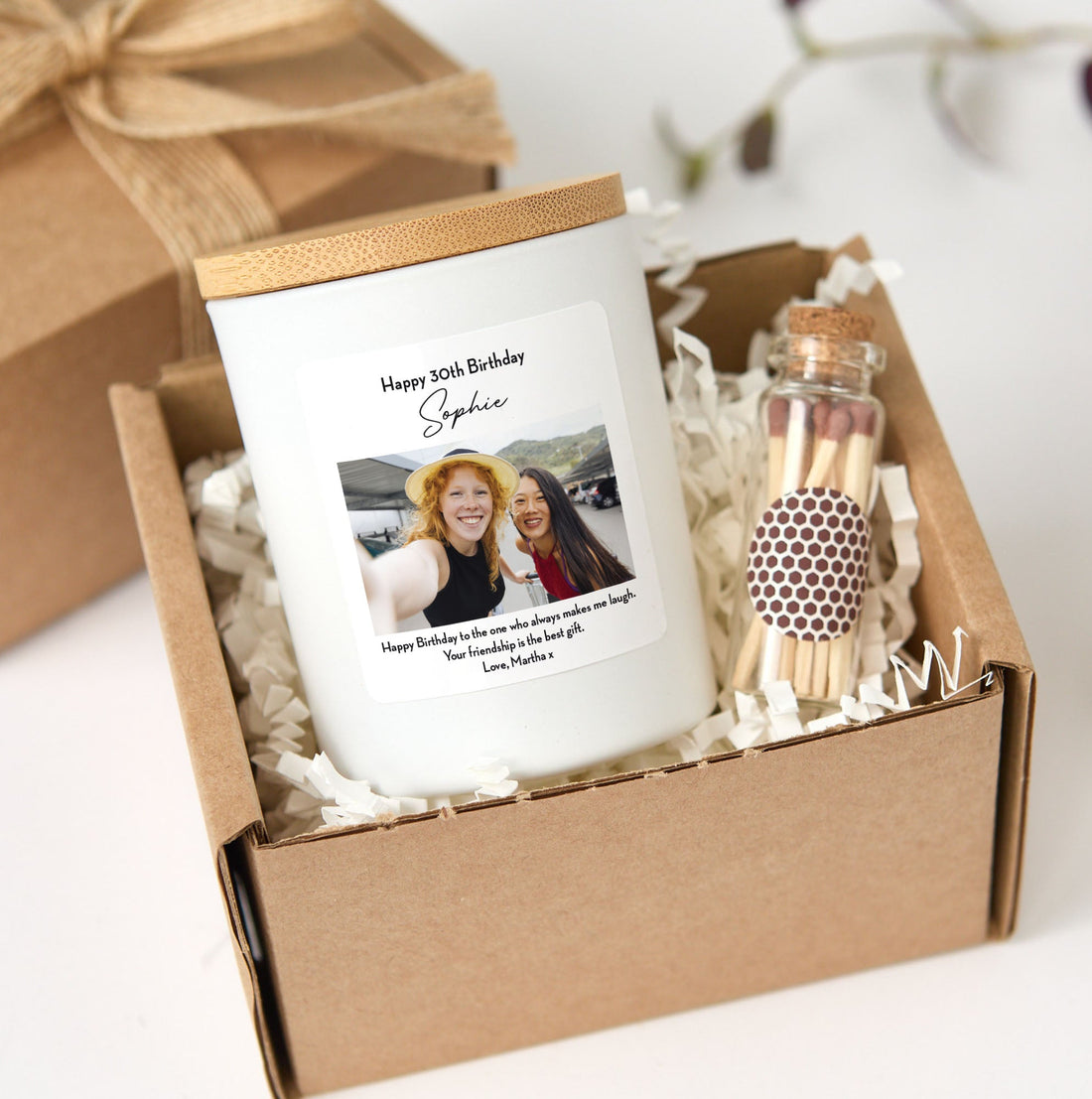 Custom Photo Birthday Candle with Gift Box | Personalized Picture Candle | 30th 40th 50th 60th Birthday Gift