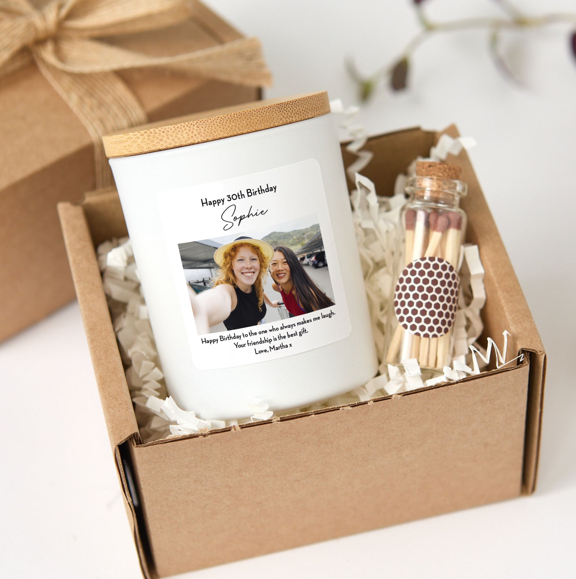 Custom Photo Birthday Candle with Gift Box | Personalized Picture Candle | 30th 40th 50th 60th Birthday Gift