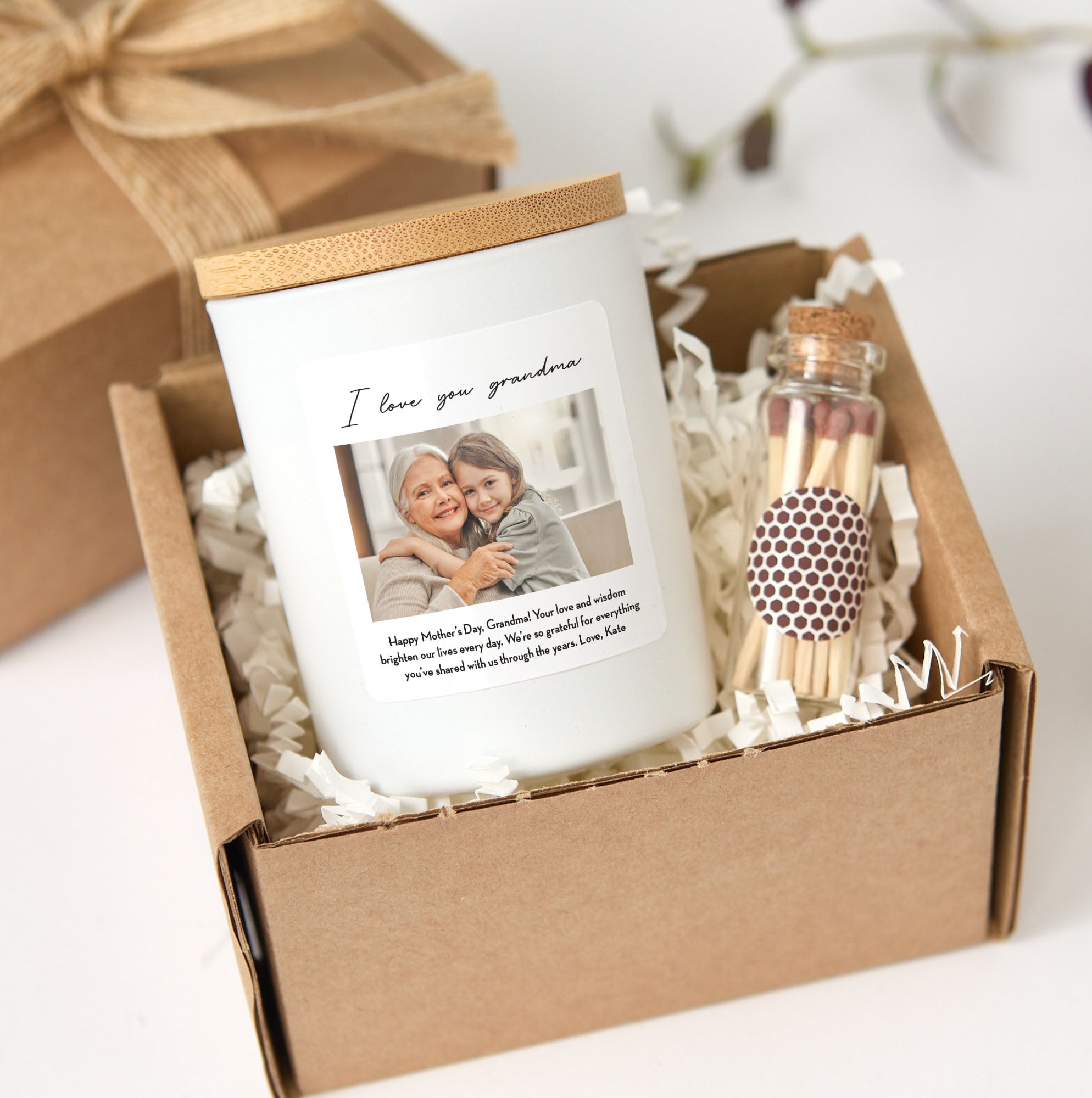 Personalized Photo Candle Gift | Mother’s Day Candle with Picture Upload | Soy Wax Candle Gift Box | Gift for Mom