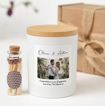 Custom Photo Candle with Gift Box | Personalized Picture Candle | Engagement, Wedding Gift