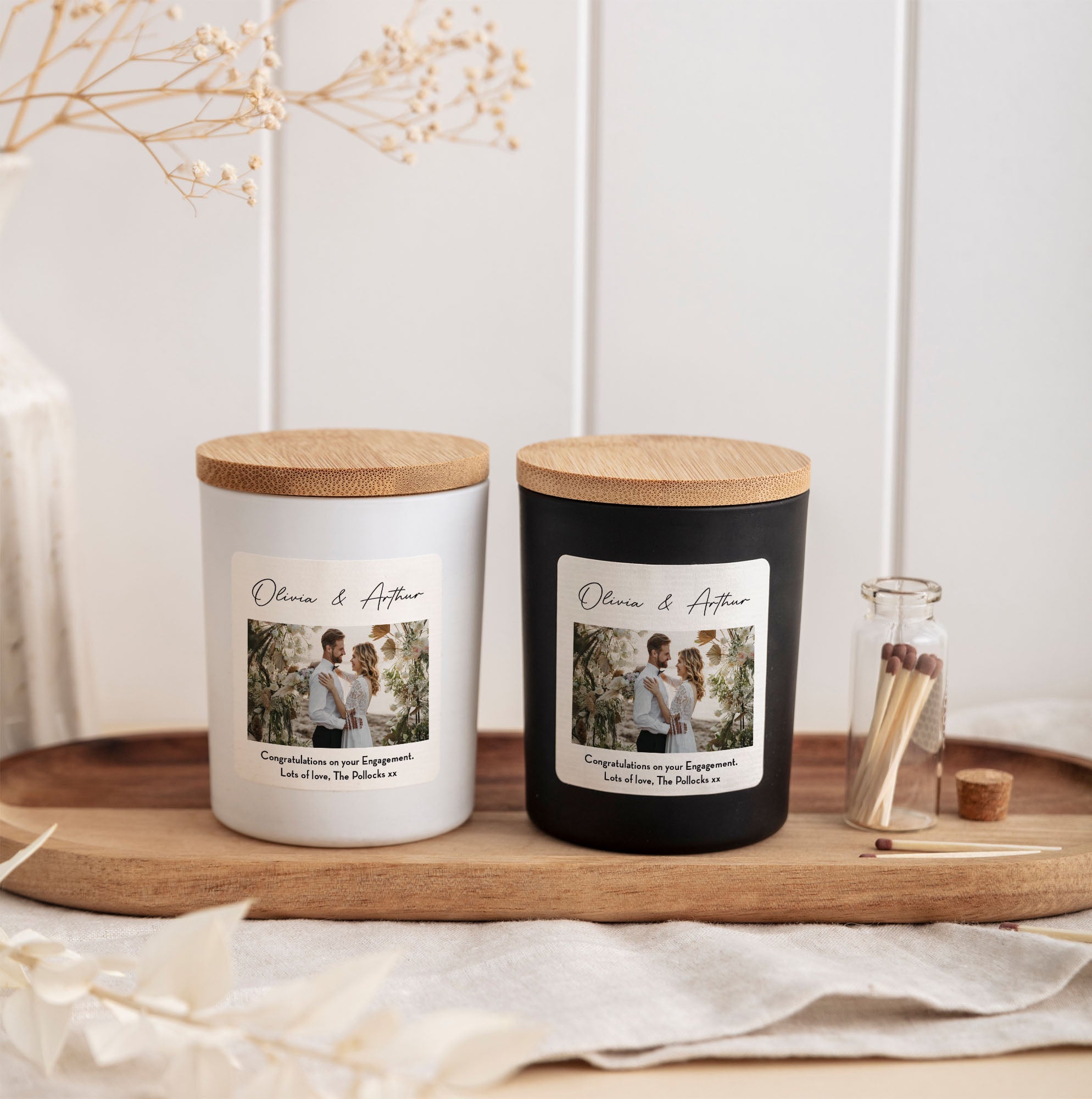 Custom Photo Candle with Gift Box | Personalized Picture Candle | Engagement, Wedding Gift