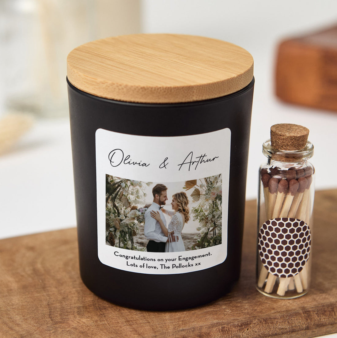 Custom Photo Candle with Gift Box | Personalized Picture Candle | Engagement, Wedding Gift
