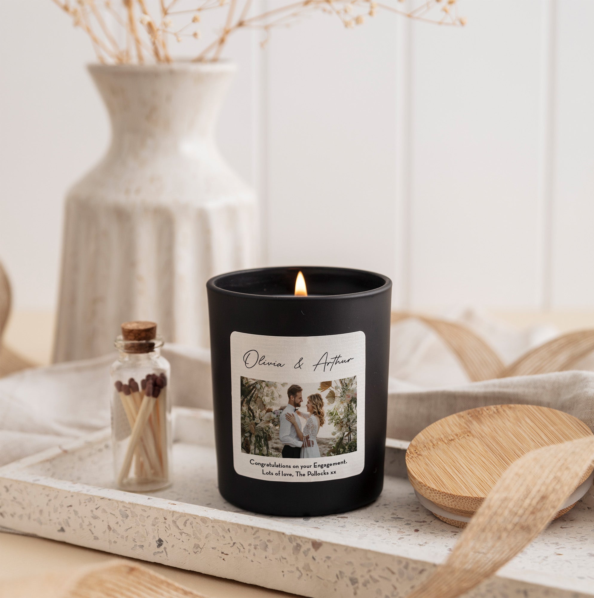 Custom Photo Candle with Gift Box | Personalized Picture Candle | Engagement, Wedding Gift
