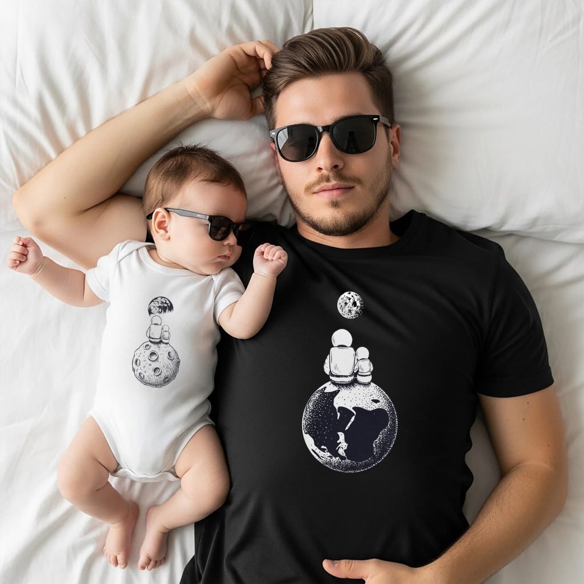 Dad and Child Moon Shirt, Gift for Dad, Father’s Day Tee, New Daddy Present from Baby, Sentimental Family Top