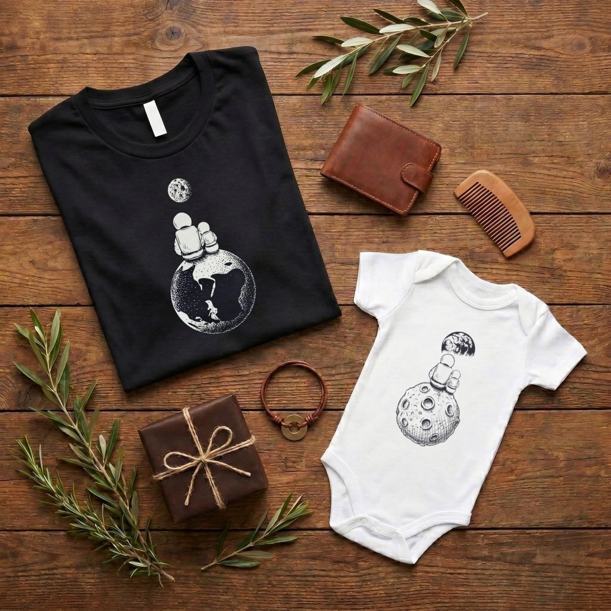 Dad and Child Moon Shirt, Gift for Dad, Father’s Day Tee, New Daddy Present from Baby, Sentimental Family Top