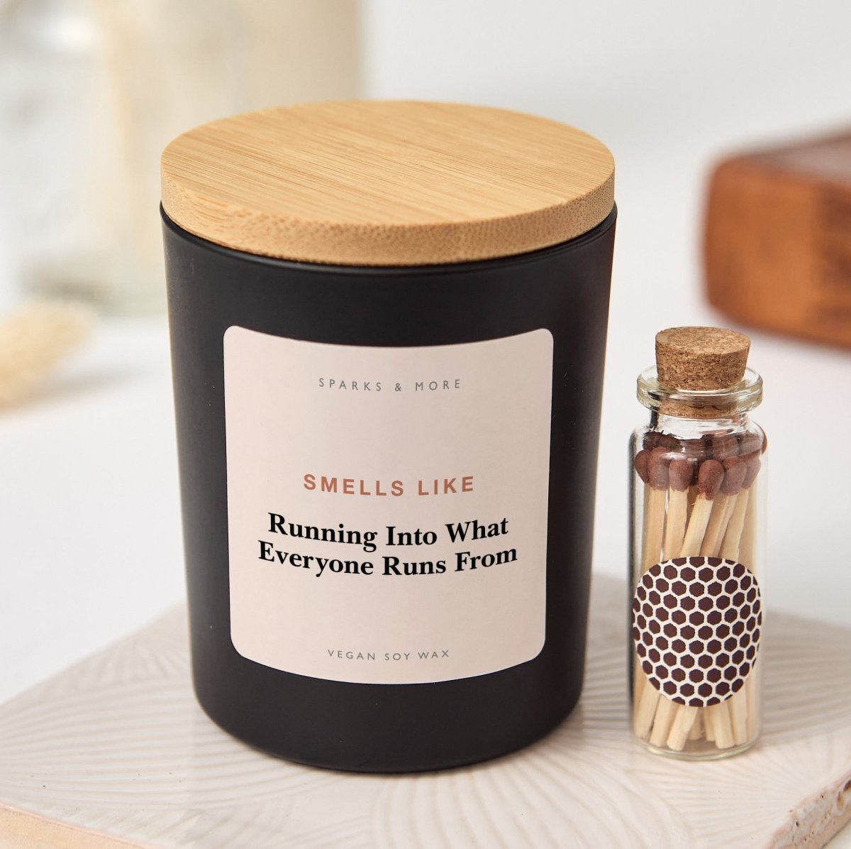 Firefighter Candle, Running Into What Everyone Runs From Gift for First Responder, Soy Candle with Gift Box and Matches