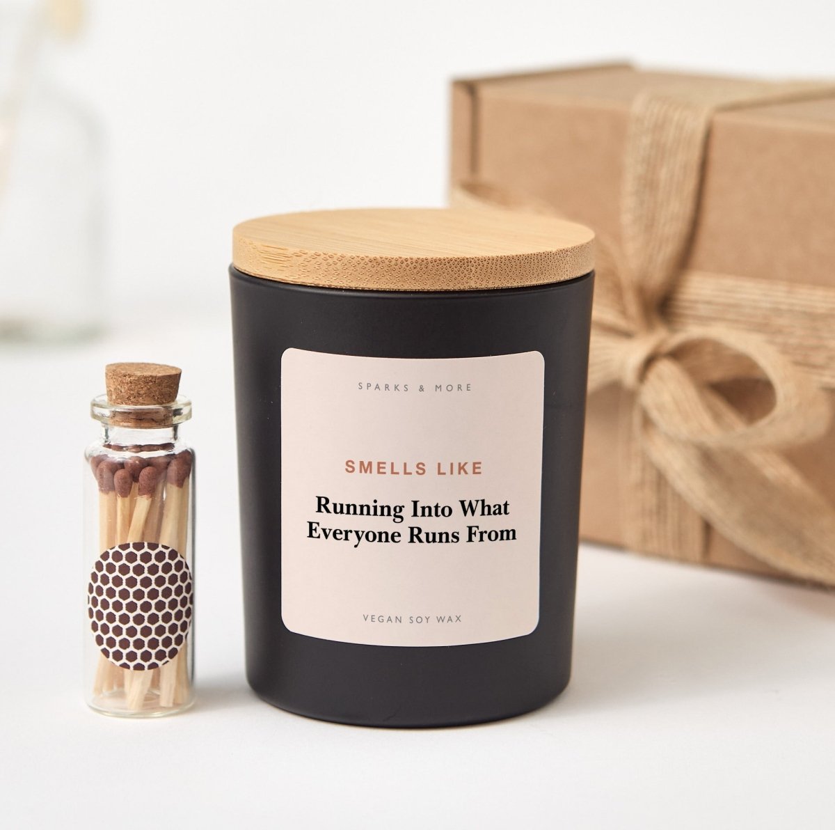 Firefighter Candle, Running Into What Everyone Runs From Gift for First Responder, Soy Candle with Gift Box and Matches