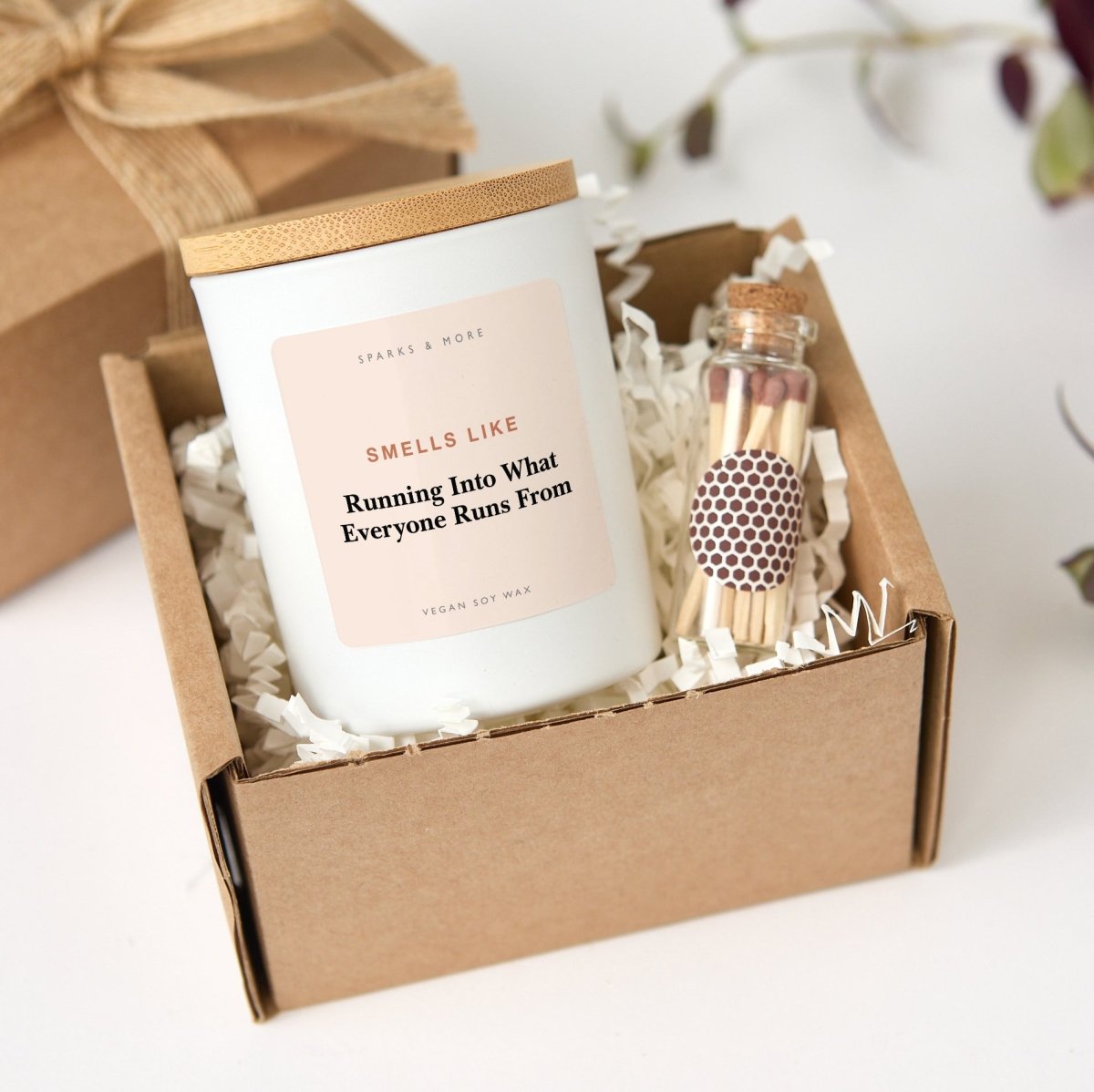 Firefighter Candle, Running Into What Everyone Runs From Gift for First Responder, Soy Candle with Gift Box and Matches