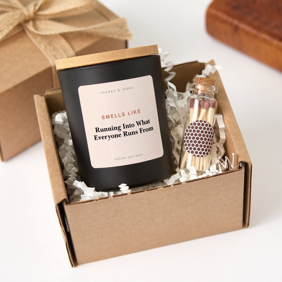Firefighter Candle, Running Into What Everyone Runs From Gift for First Responder, Soy Candle with Gift Box and Matches