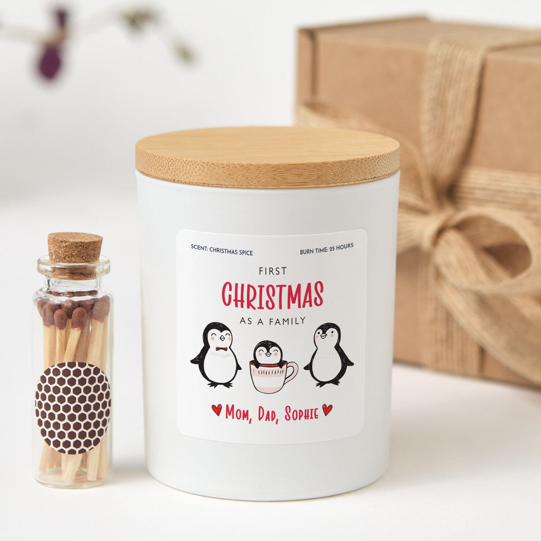 First Christmas as a Family Candle Gift Box | Personalized Holiday Candle | Cute Family Christmas Keepsake Gift