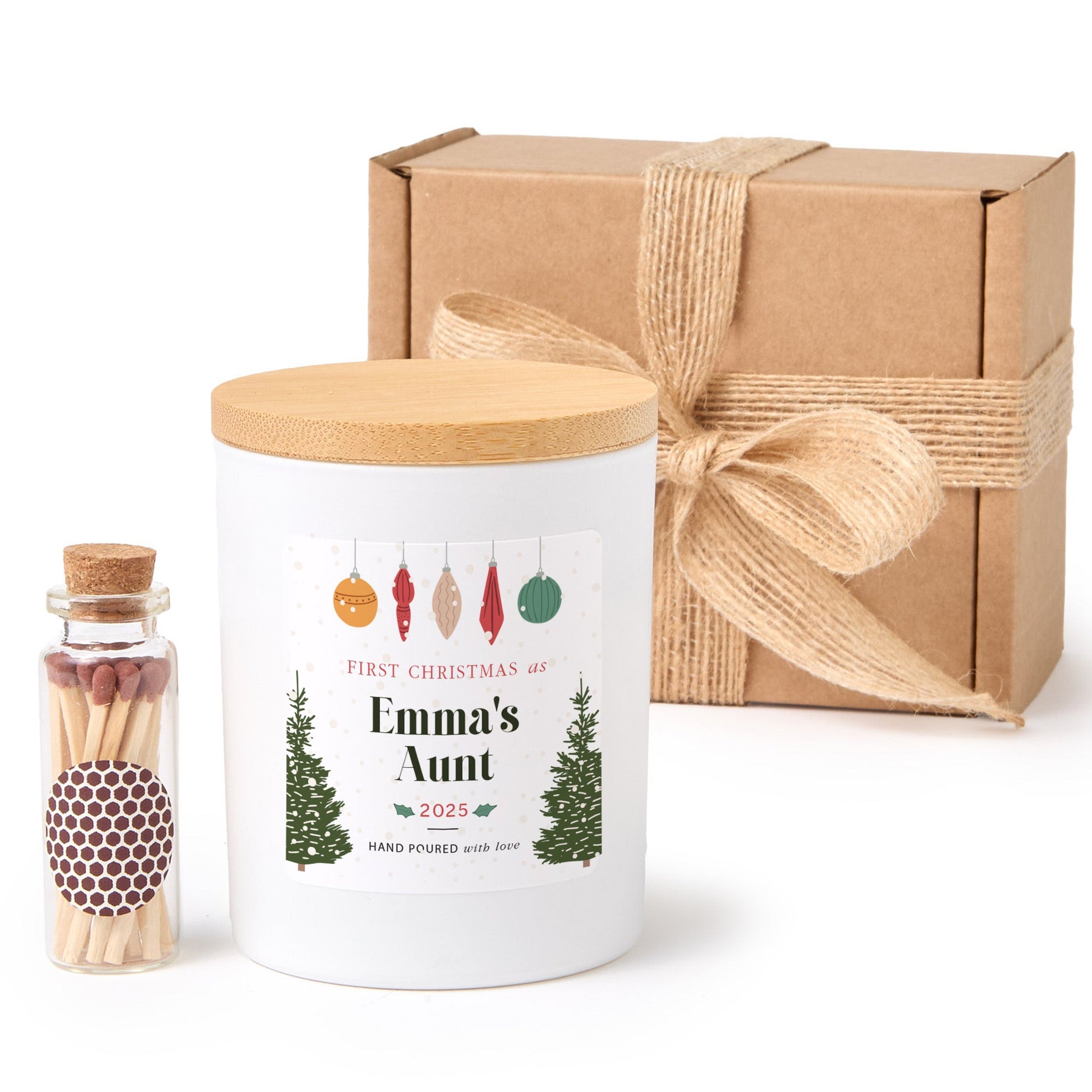 First Christmas as Grandparents Candle | Personalized Holiday Soy Wax Candle Gift | Custom Xmas Gift for Aunt Uncle