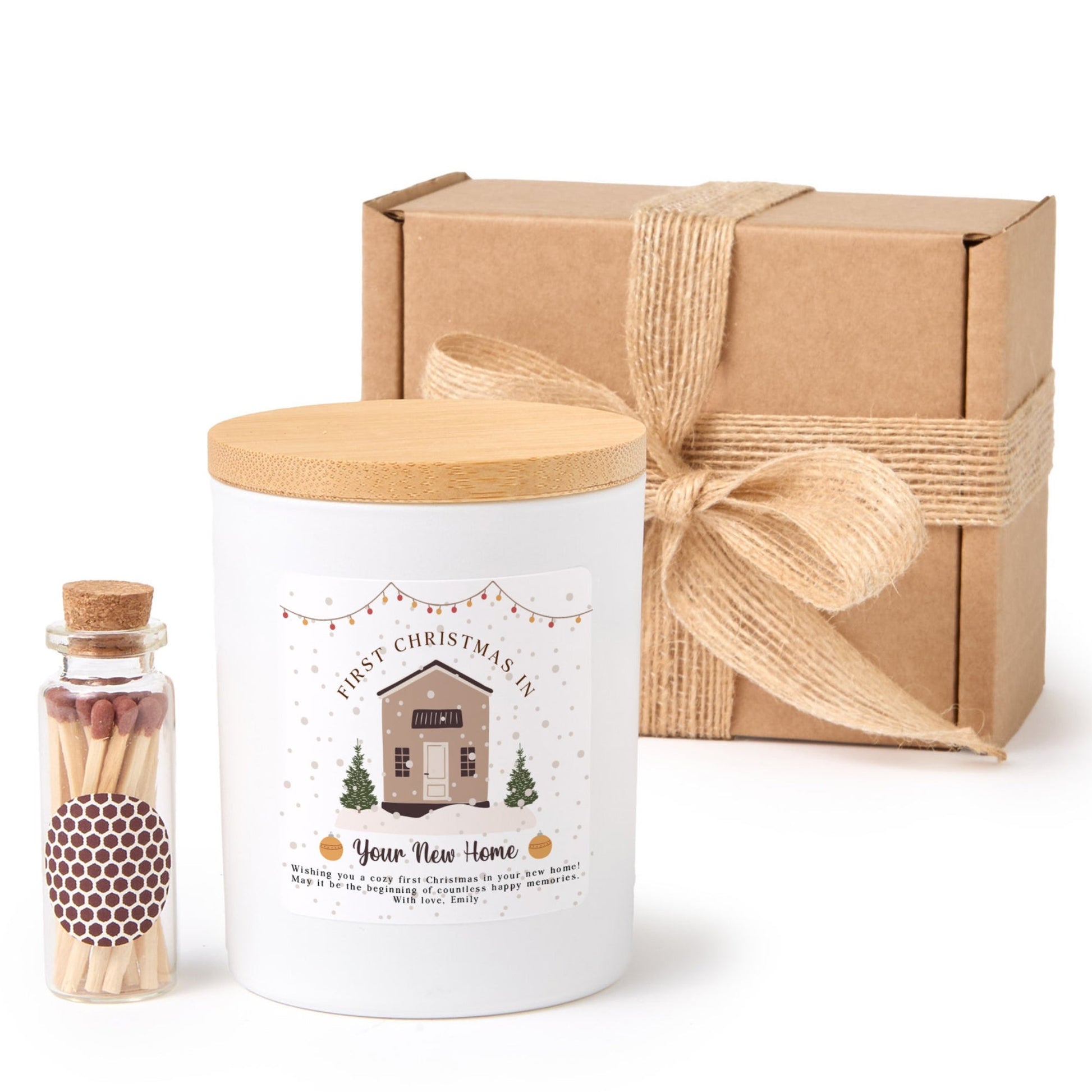 First Christmas in New Home Candle | Personalized Housewarming Gift | Christmas Soy Wax Candle | Holiday Gift for Couple
