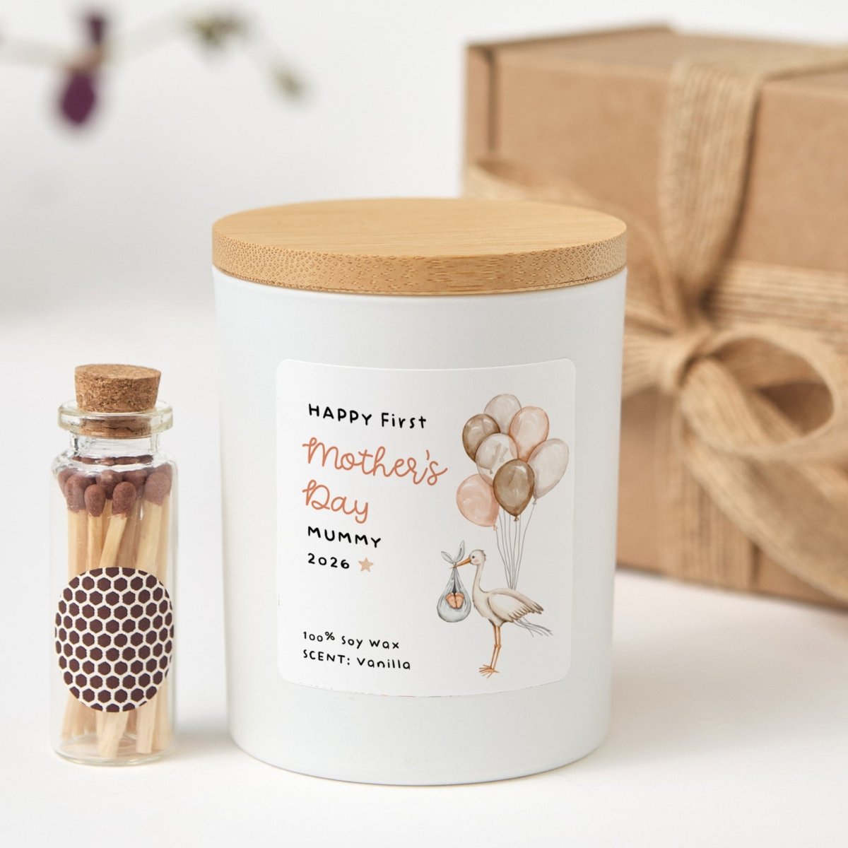 First Mother’s Day 2026 Scented Candle for New Mummy | Baby Arrival Keepsake with Gift Box, Mini Matches