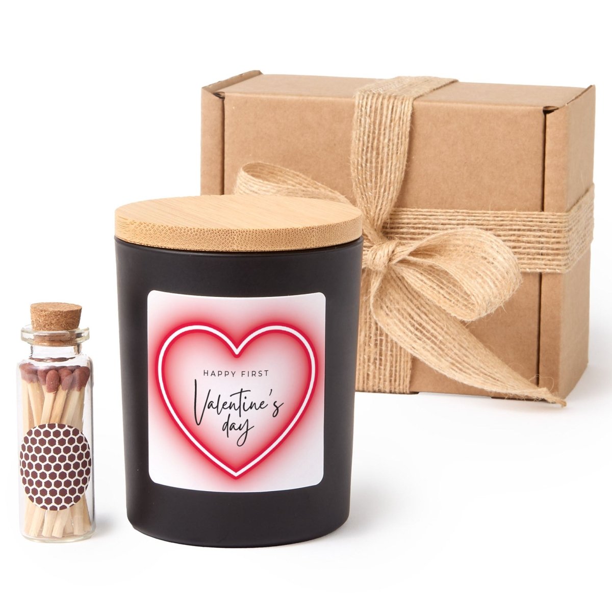 First Valentine’s Day Scented Candle for Couple Anniversary Surprise, Romantic Heart Design with Gift Box