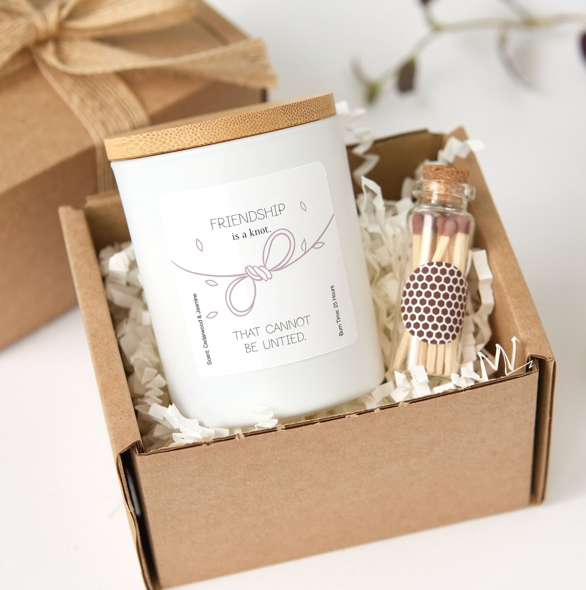 Friendship is a Knot Candle Gift | Best Friend Scented Candle | Unique Personalized Gift for Her or Him
