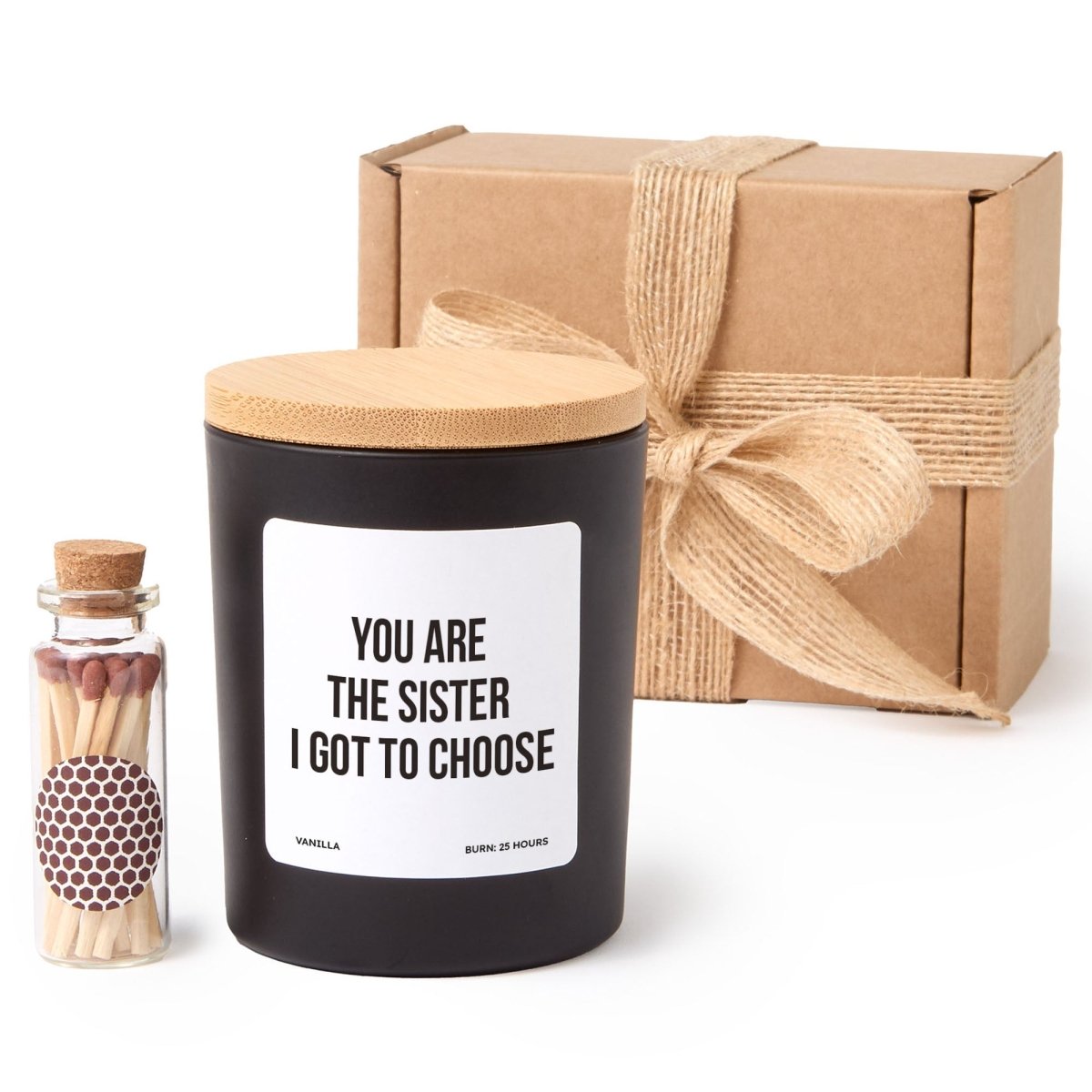 Friendship Sister Candle, Gift for Best Friend Soul Sister, Birthday or Just Because Present, Meaningful Keepsake with Matches
