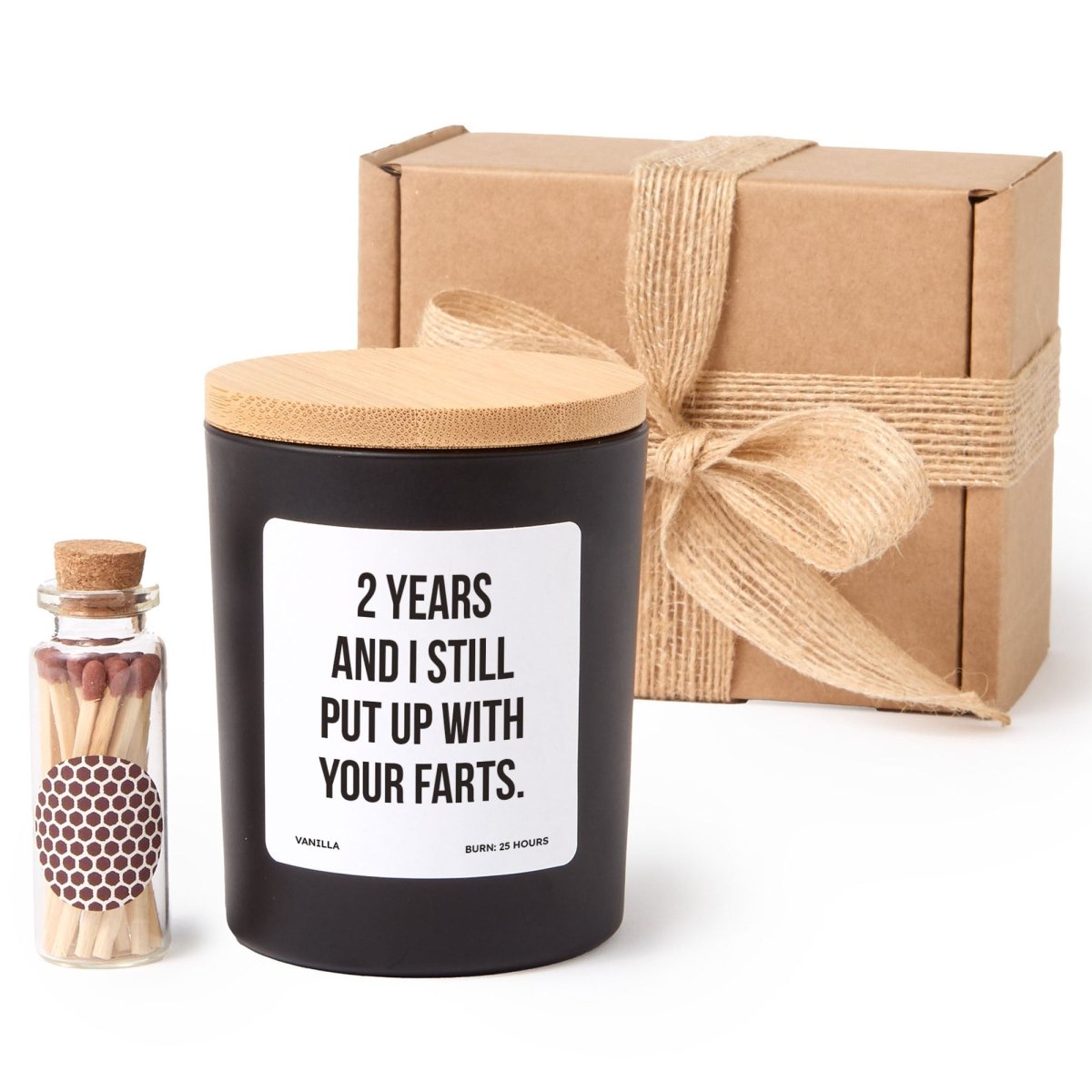 Funny Anniversary Candle, Gift for Husband Wife Partner Couple, Humorous Relationship Present with Box, Matches
