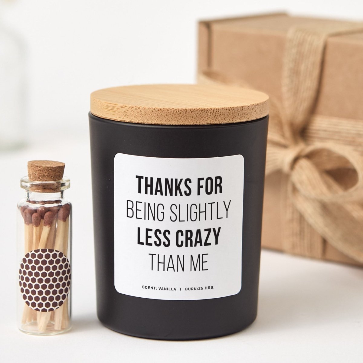 Funny Best Friend Candle | Gift for Bestie | Humor Quote | Includes Matches and Ribbon