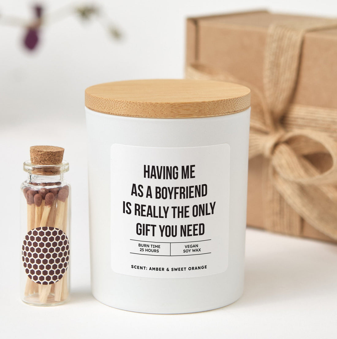 Funny Boyfriend Candle Gift | Cheeky Candle for Him | Anniversary Valentines Gift | Unique Scented Candle Present