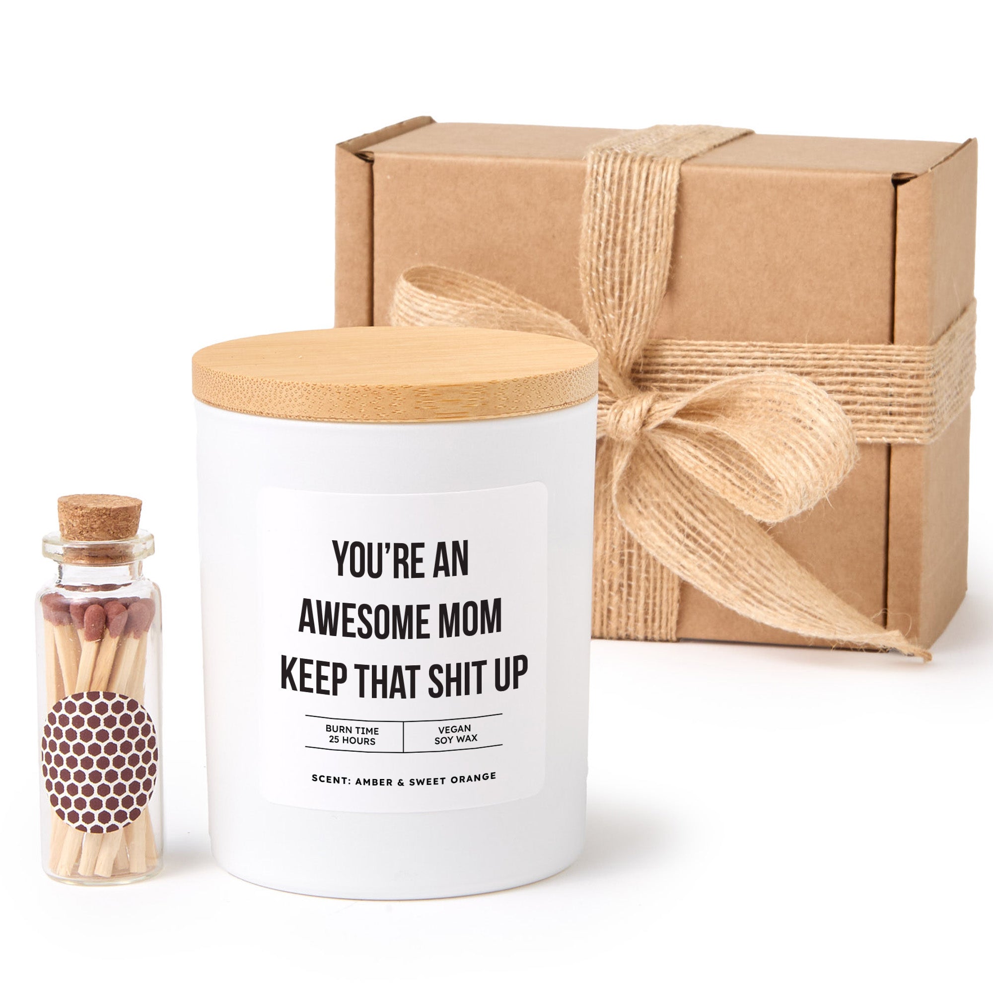Funny Candle Gift for Mom | You're An Awesome Mom Candle with Matches | Mother’s Day or Birthday Gift Box