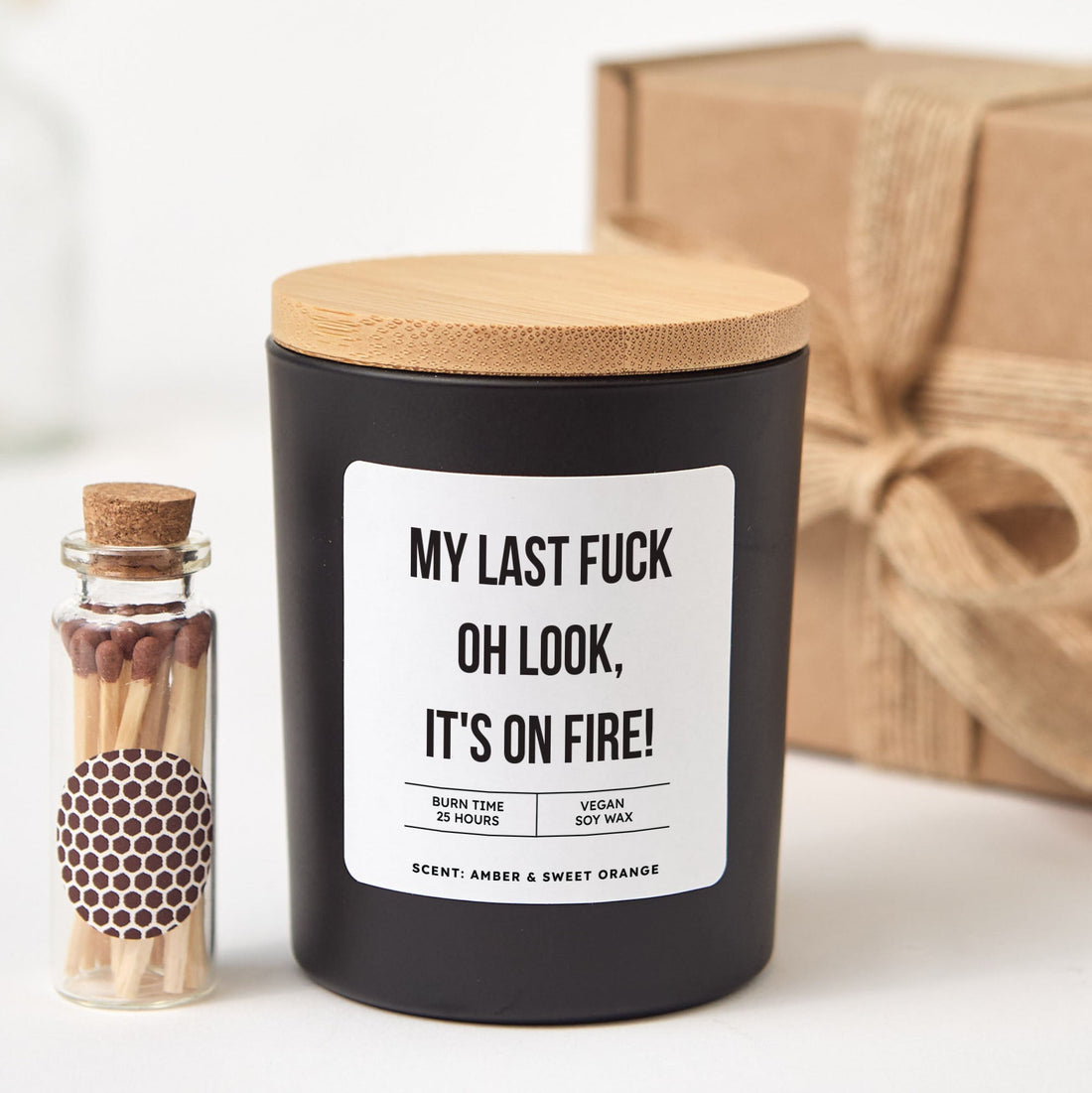 Funny Candle Gift | My Last Fuck Oh Look It’s On Fire | Sarcastic Birthday Cheeky Joke Candle for Friends