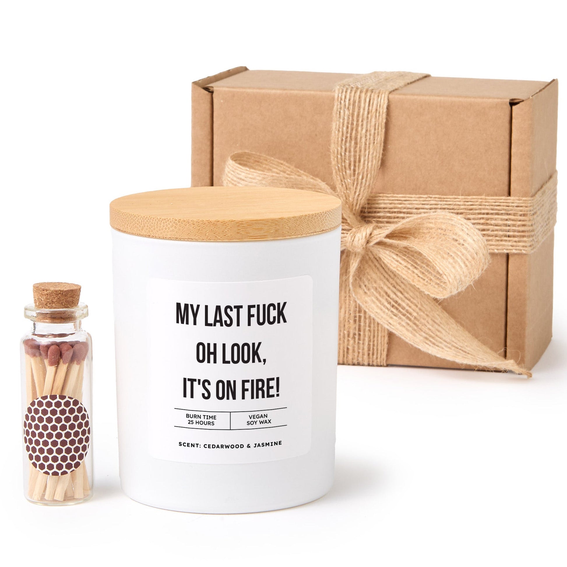 Funny Candle Gift | My Last Fuck Oh Look It’s On Fire | Sarcastic Birthday Cheeky Joke Candle for Friends