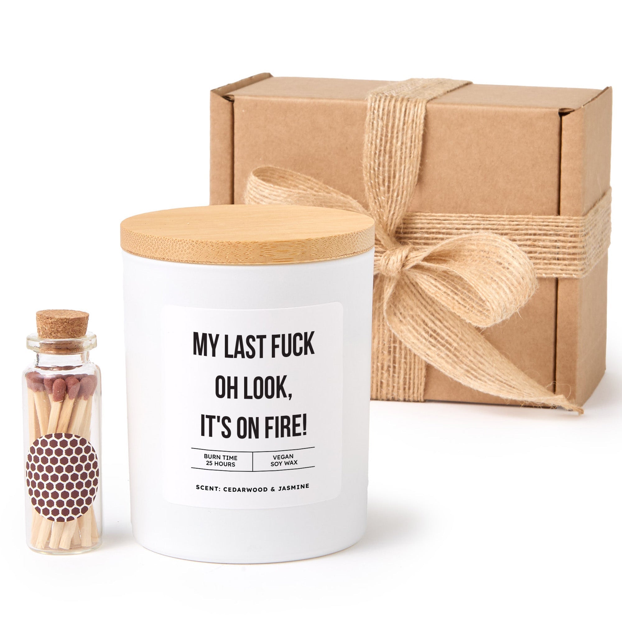 Funny Candle Gift | My Last Fuck Oh Look It’s On Fire | Sarcastic Birthday Cheeky Joke Candle for Friends