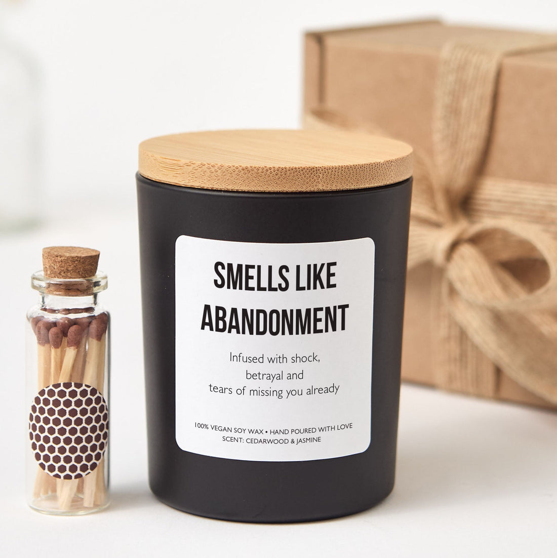 Funny Candle Gift | Smells Like Abandonment Candle | Sarcastic Gift for Friend, Breakup Candle, Gag Gift with Matches