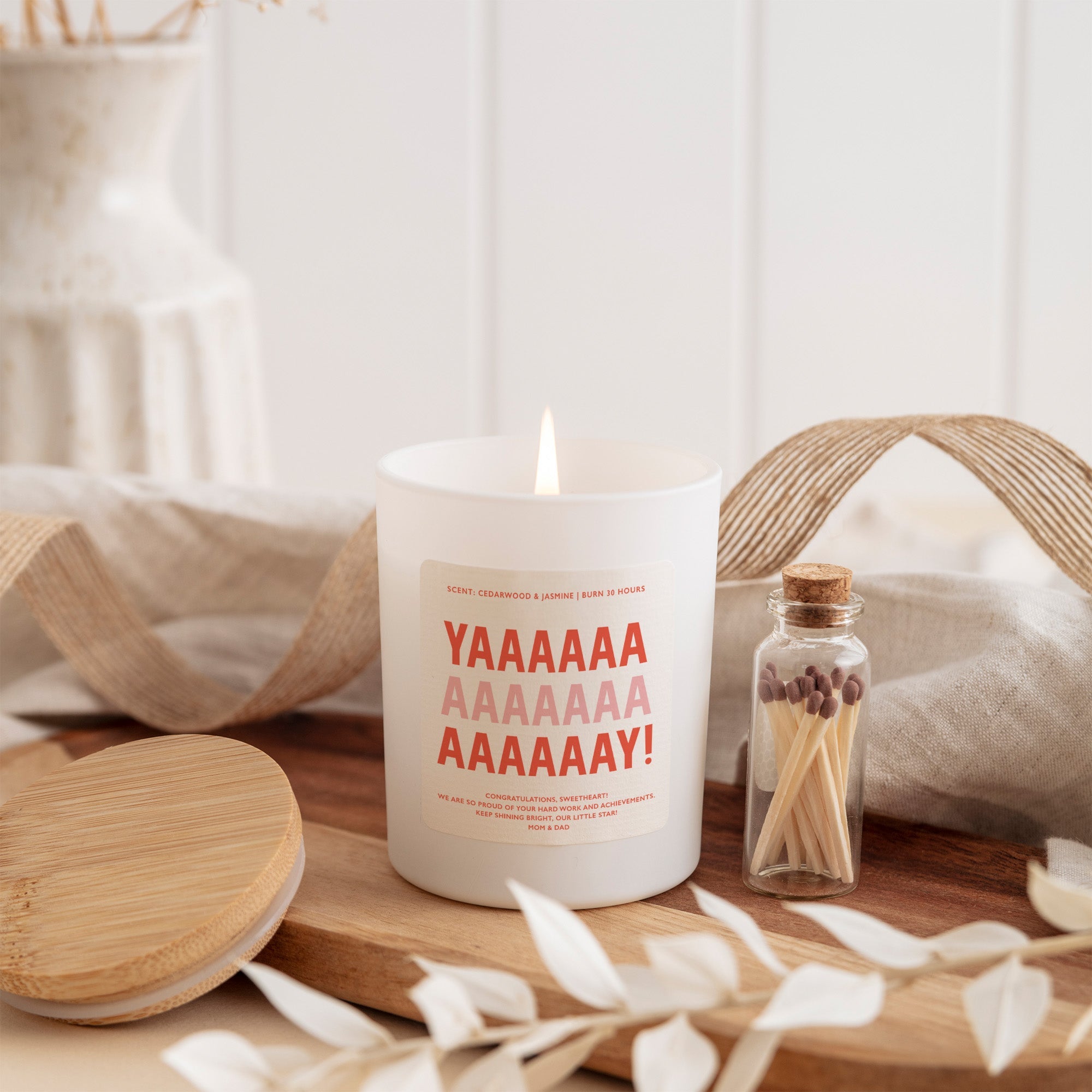 Funny Celebration Candle, YAAAAAA Candle Gift, Personalized Congrats Soy Candle with Gift Box
