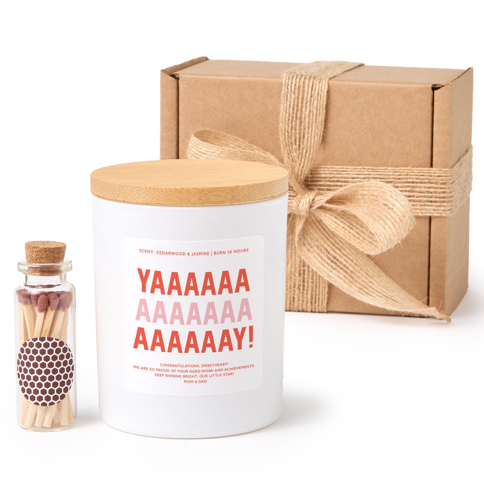 Funny Celebration Candle, YAAAAAA Candle Gift, Personalized Congrats Soy Candle with Gift Box