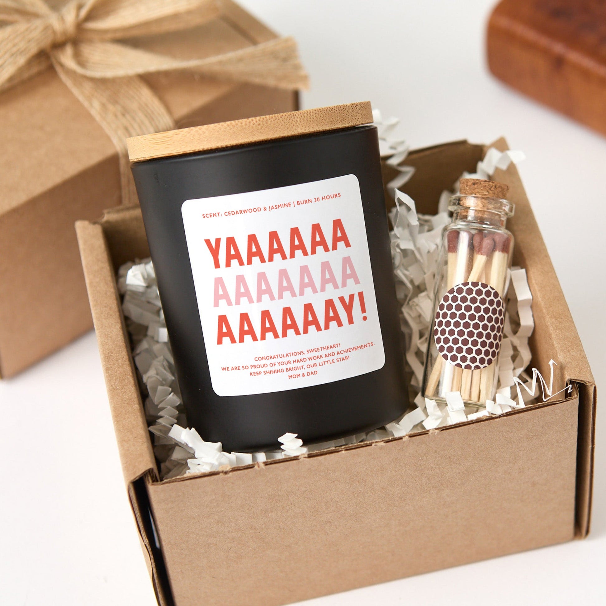 Funny Celebration Candle, YAAAAAA Candle Gift, Personalized Congrats Soy Candle with Gift Box