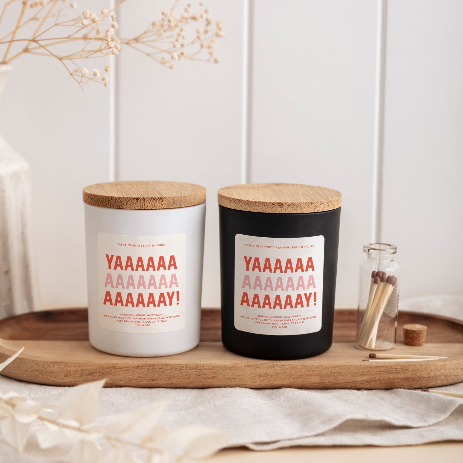 Funny Celebration Candle, YAAAAAA Candle Gift, Personalized Congrats Soy Candle with Gift Box